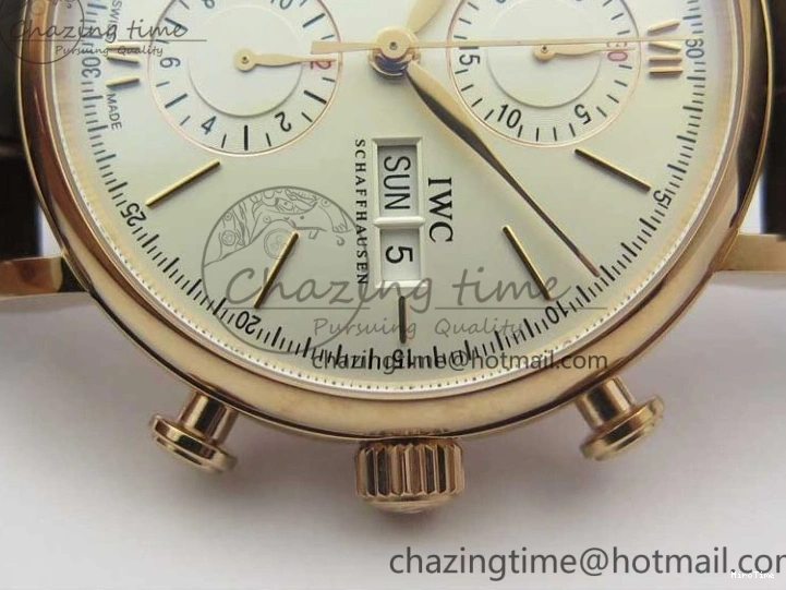 MIROTIME 0411 Efficient Portofino Chrono RG ZF 1:1 Best Edition White Dial on Brown Leather Strap A 7151